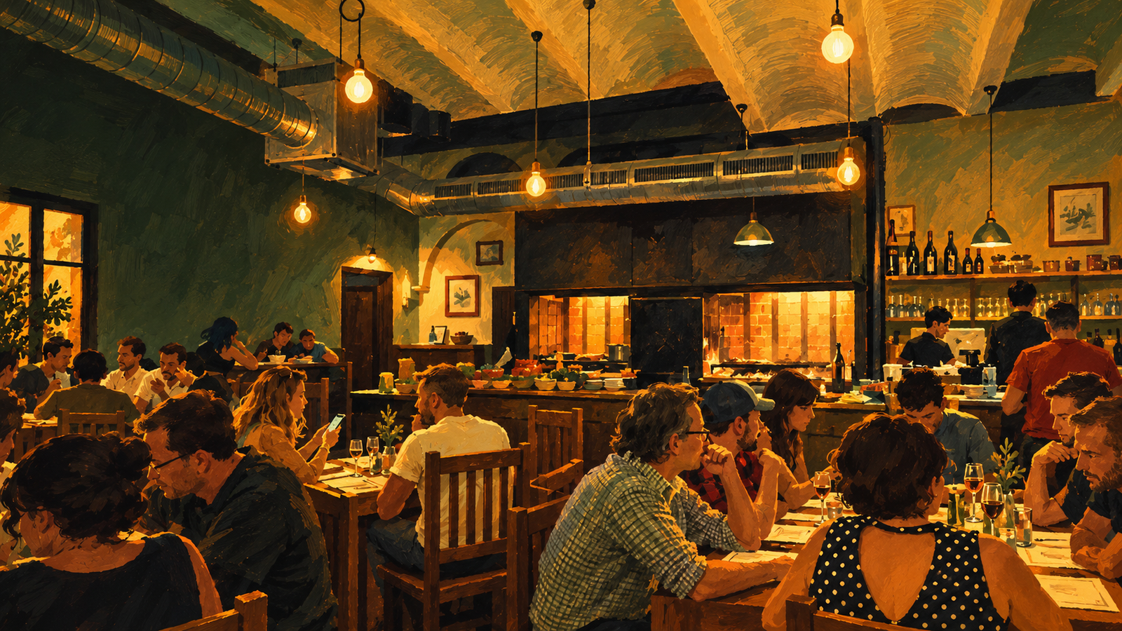Ilustración del comedor de La Chacra de La Línea